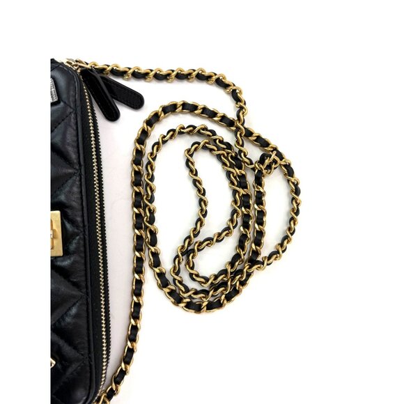 Chanel Lucky Charms 2.55 Black Double Zip WOC Wallet Clutch Bag - Picture 11 of 16